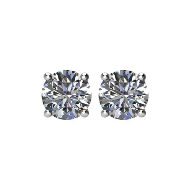 colorful gemstone earrings for women-14K White 1 1/2 CTW Natural Diamond Stud Earrings