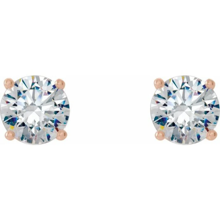 drop earrings for women-14K Rose 1 1/2 CTW Lab-Grown Diamond 4-Prong Stud Earrings