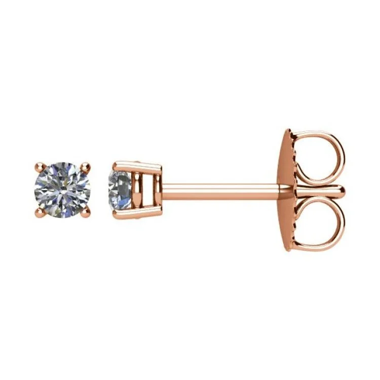 diamond stud earrings for women-14K Rose 1/5 CTW Natural Diamond Stud Earrings