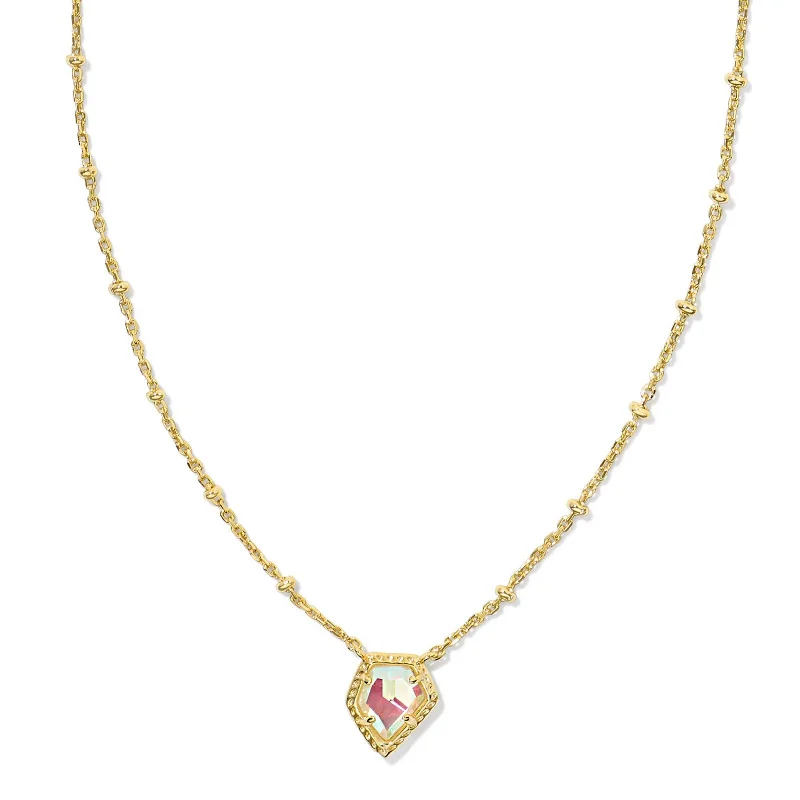 infinity heart necklaces for women-Kendra Scott | Framed Tess Gold Satellite Short Pendant Necklace in Dichroic Glass