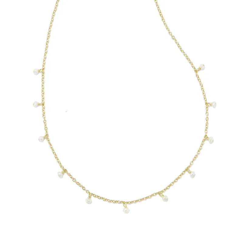 cubic zirconia necklaces for women-Kendra Scott |Willa Gold Pearl Strand Necklace in White Pearl