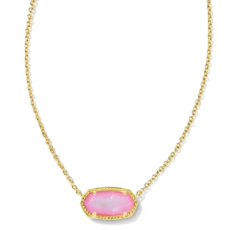 angel wing necklaces for women-Kendra Scott | Elisa Gold Short Pendant Necklace in Blush Ivory Mother of Pearl