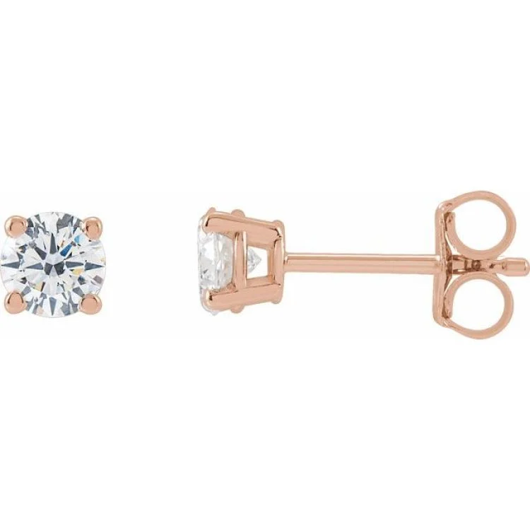 stud earrings for women-14K Rose 1/2 CTW Lab-Grown Diamond Stud Earrings