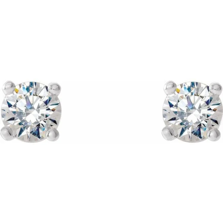 classic pearl earrings for women-14K White 1/5 CTW Lab-Grown Diamond 4-Prong Stud Earrings