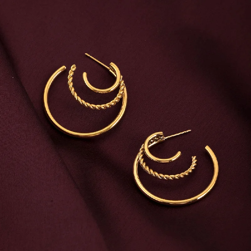 luxury gold earrings for women-Golden Whirlwind Dangler Earrings