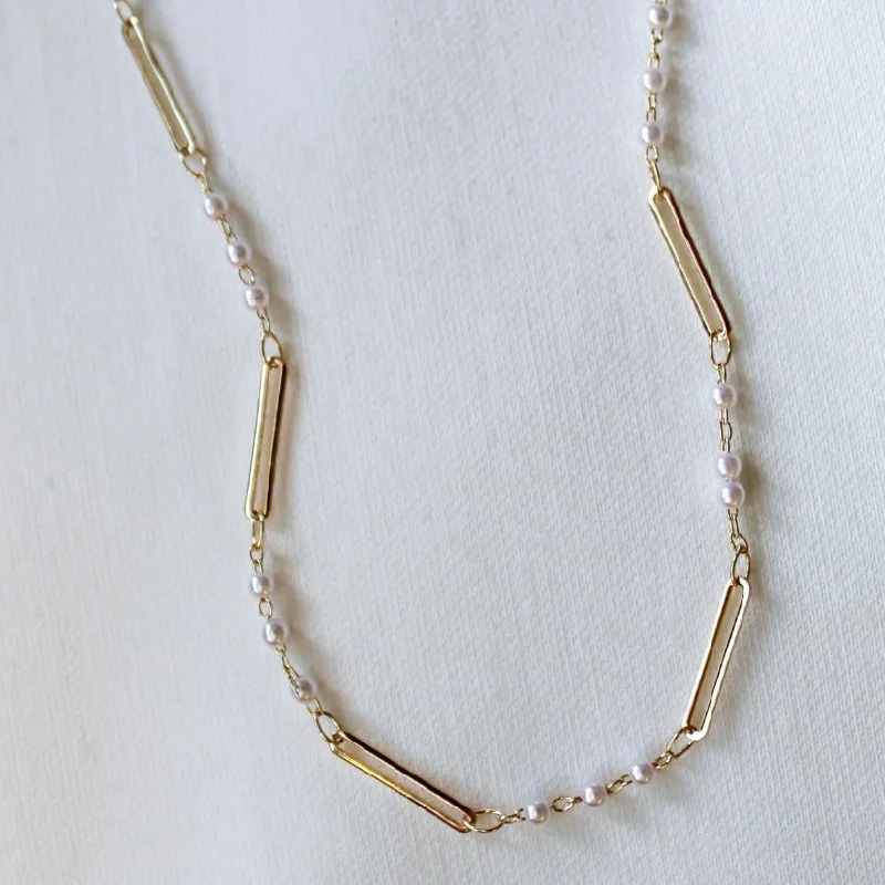 chunky necklaces for women-Kinsey Designs | Marina Gold Tone Necklace with Pearl Accents