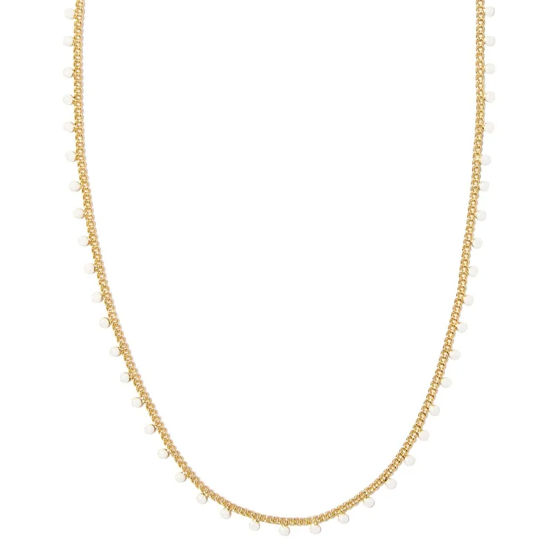 diamond pendants for women-Kendra Scott | Kelsey Gold Strand Necklace in White Enamel