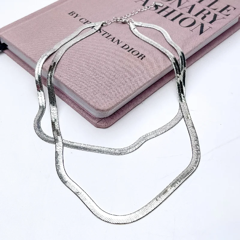 zodiac necklaces for women-Daily Dose Double Strand Silver Tone Necklace