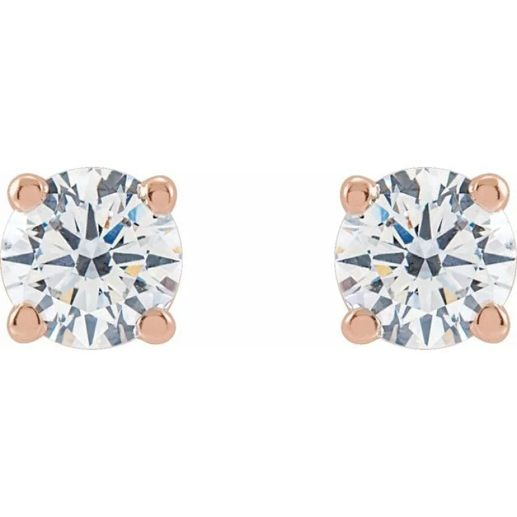 gemstone stud earrings for women-14K Rose 3/4 CTW Lab-Grown Diamond Stud Earrings