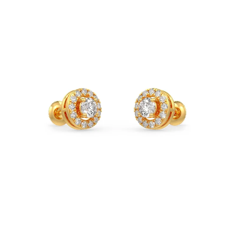 modern earrings for women-Spark Diamond Solitaire Earrings