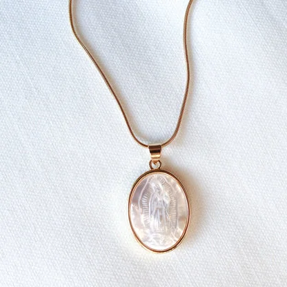 silver-plated necklaces for women-Kinsey Designs | Pippa Gold Tone Necklace with Mother-of-Pearl Oval Pendant