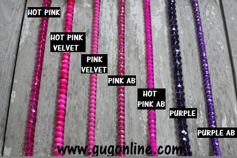 infinity pendant necklaces for women-Fun Crystal Necklaces Handstrung at GUG in Pinks and Purple