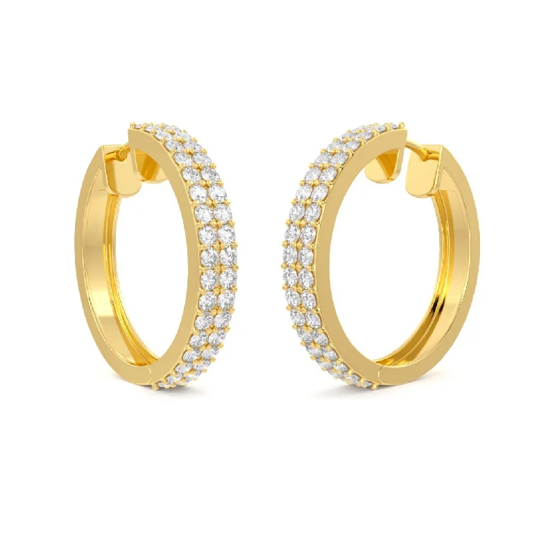 gold bar earrings for women-Olivia Hoops Large