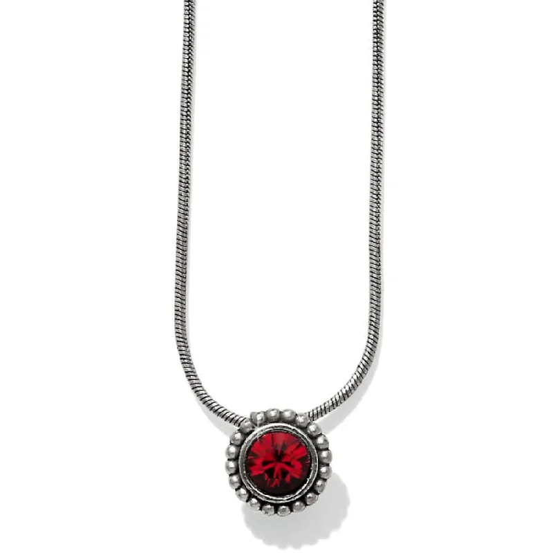 gemstone pendants for women-Brighton | Twinkle Crystal Pendant Necklace in Garnet