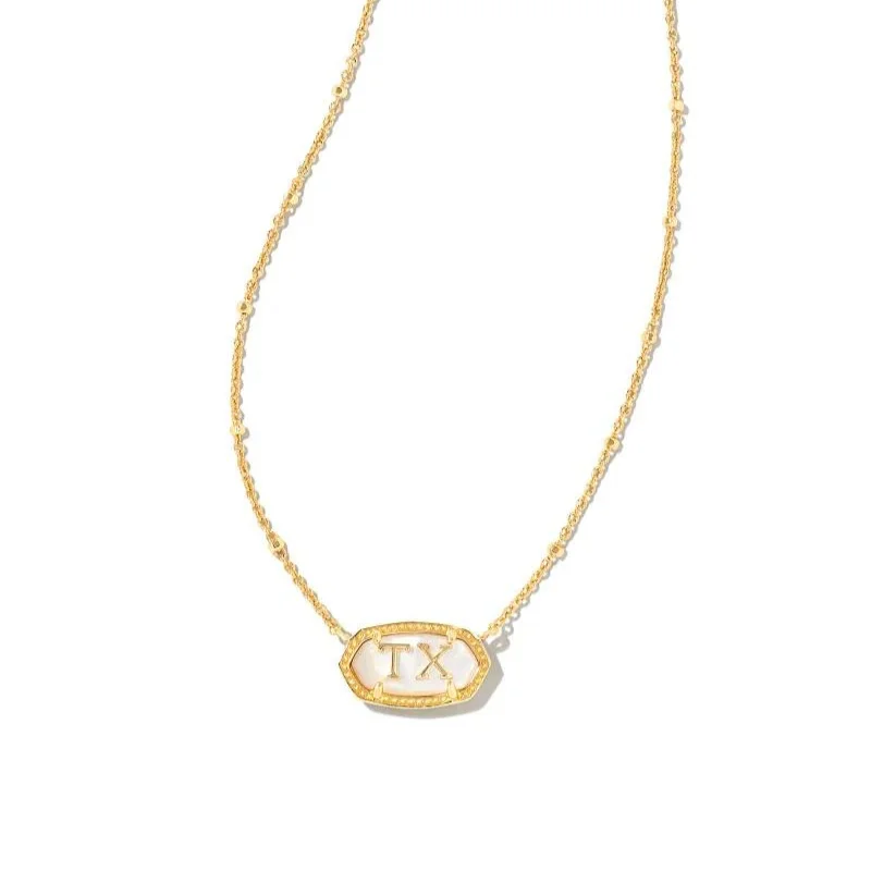 gold-plated necklaces for women-Kendra Scott | Elisa Gold Texas Necklace in Ivory Mother of Pearl