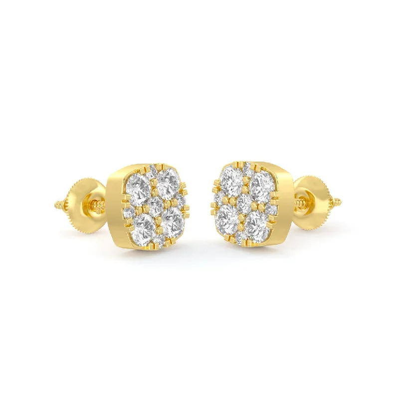 dainty earrings for women-Cushion Pave Earrings