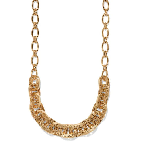 bar necklaces for women-Brighton | Contempo Linx Necklace in Gold Tone