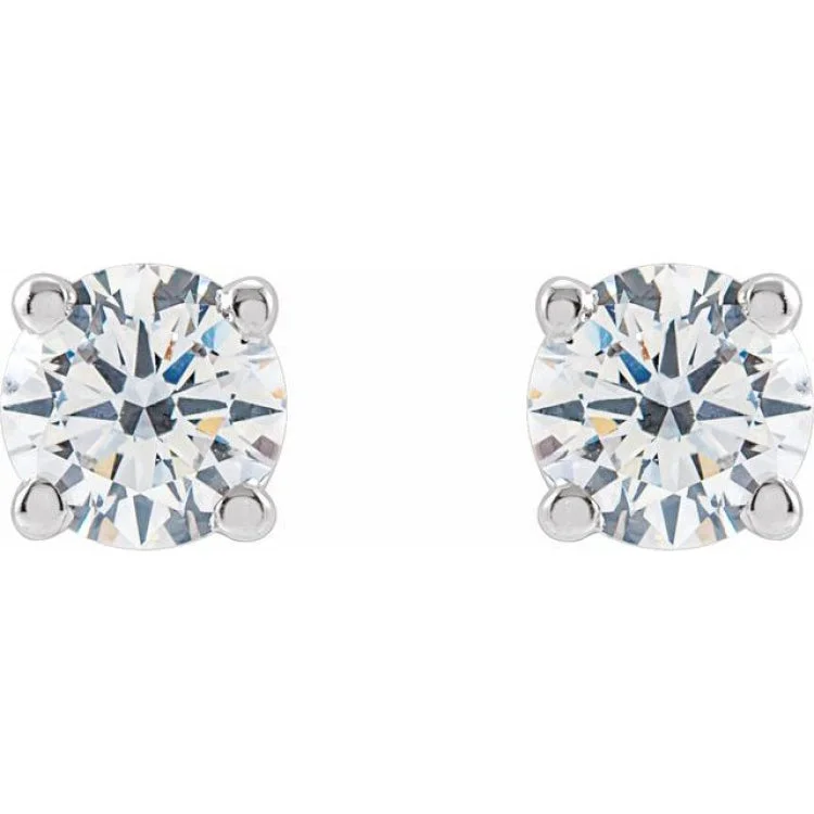 bold earrings for women-14K White 4mm :: 1/2 CTW Lab-Grown Diamond Stud Earrings