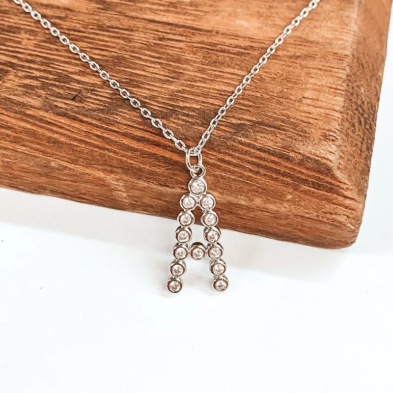 tribal necklaces for women-CZ Crystal Initial Necklaces in Silver