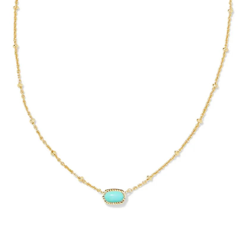 dainty gold necklaces for women-Kendra Scott | Mini Elisa Gold Satellite Short Pendant Necklace in Mint Magnesite