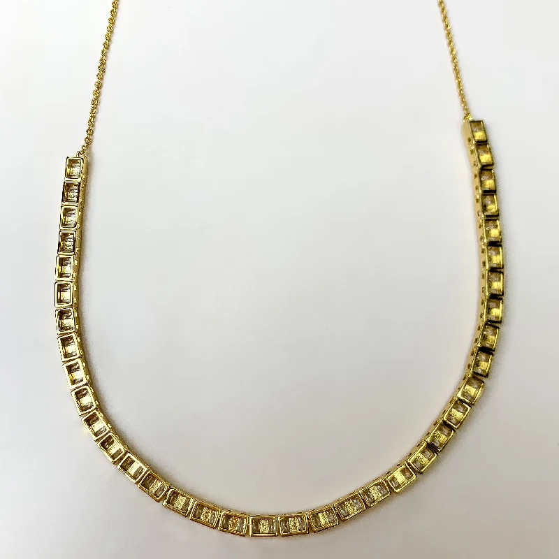 ruby necklaces for women-Kendra Scott | Gracie Tennis Necklace Gold White CZ