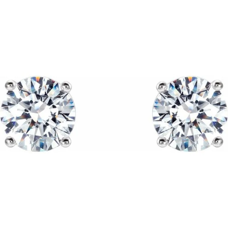 flower-shaped earrings for women-14K White 1 1/2 CTW Lab-Grown Diamond 4-Prong Stud Earrings