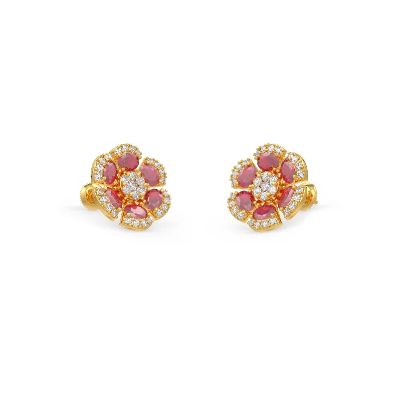 crystal drop earrings for women-Ruby Rose Earrings