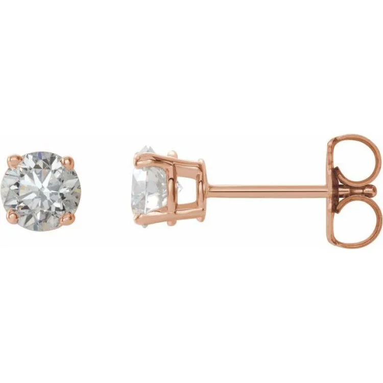 fashion earrings for women-14K Rose 3/4 CTW Natural Diamond Stud Earrings