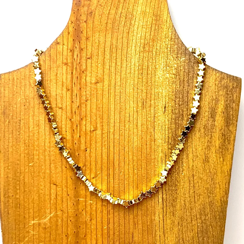 opal necklaces for women-Starry Nights Gold Tone Necklace