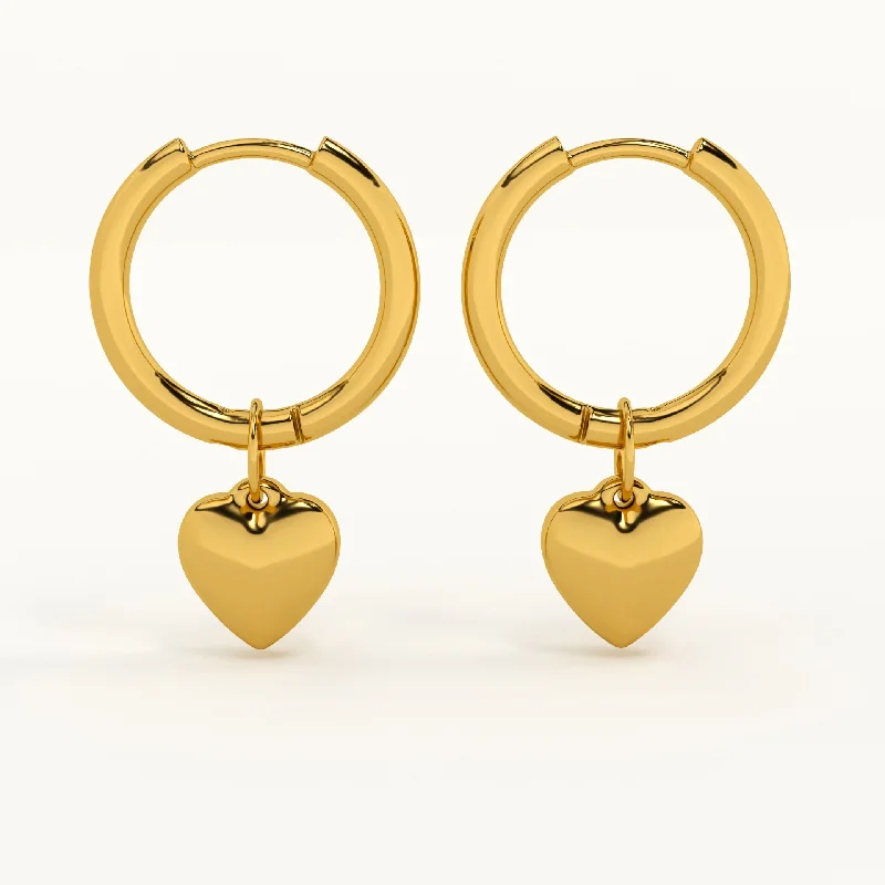 elegant earrings for women-Small Heart Hoop Earrings