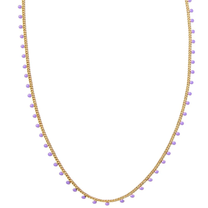 long chain necklaces for women-Kendra Scott | Kelsey Gold Strand Necklace in Purple Enamel