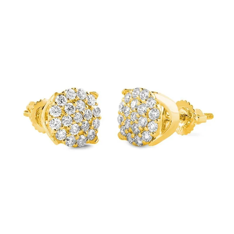 gold stud earrings for women-Jumbo Pave-Prong Earrings