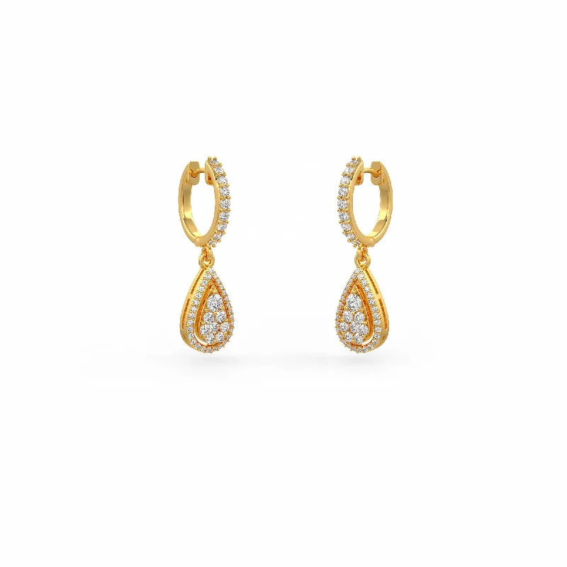 birthday earrings for women-Adonia Diamond Drop Huggies