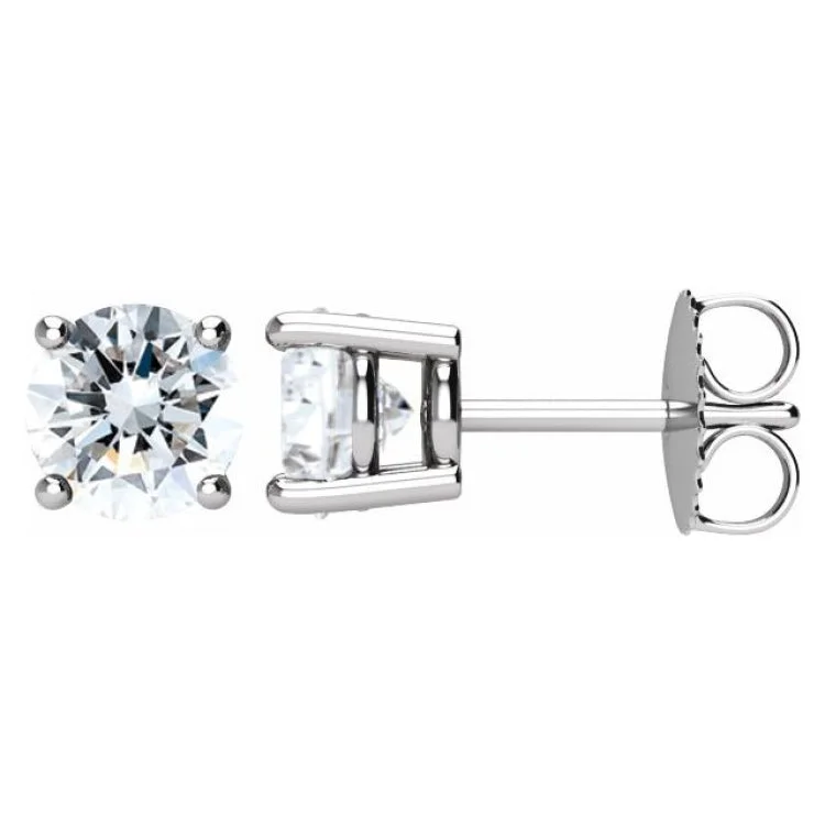 vintage earrings for women-Platinum 1 1/2 CTW Natural Diamond Stud Earrings