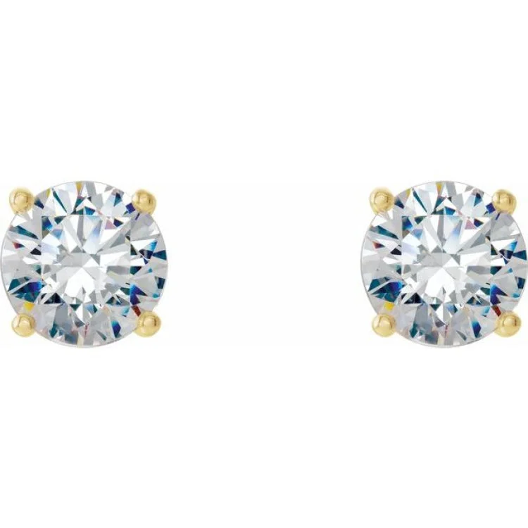 crystal stud earrings for women-14K Yellow 3/4 CTW Lab-Grown Diamond 4-Prong Stud Earrings