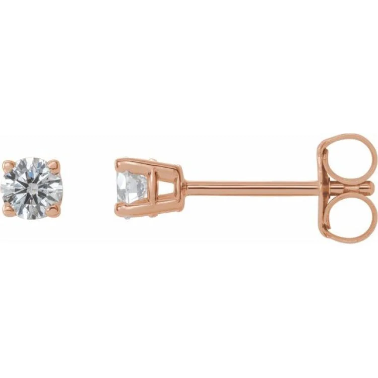 elegant gold earrings for women-14K Rose 1/4 CTW Natural Diamond Stud Earrings