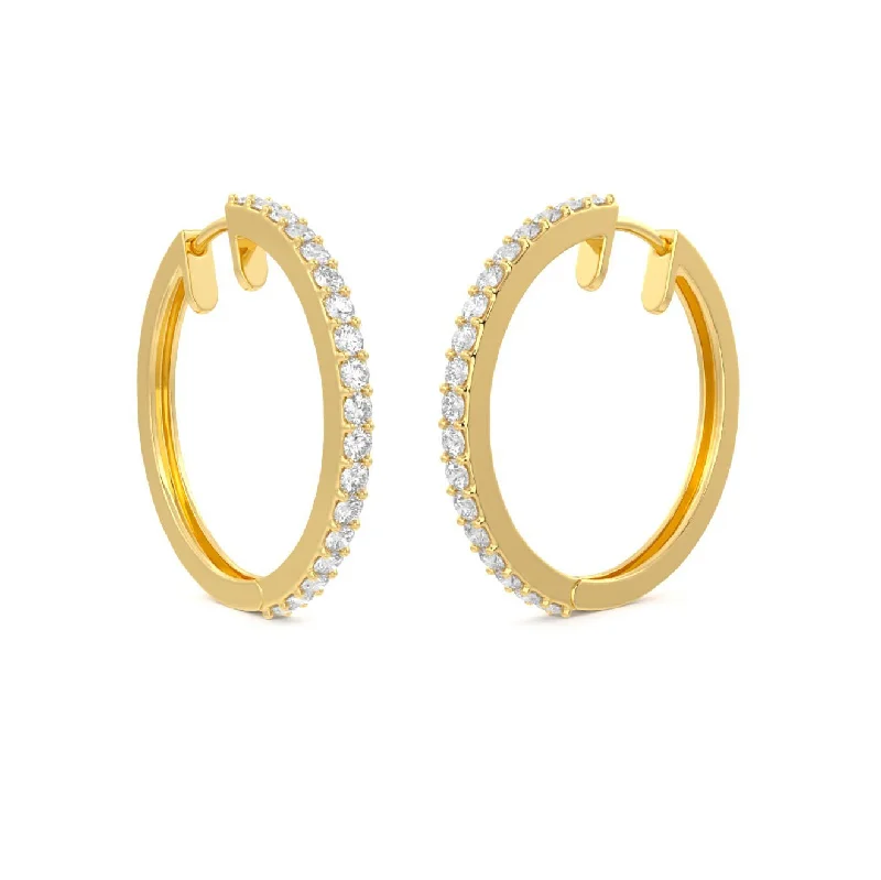 crystal stud earrings for women-Nina Hoops