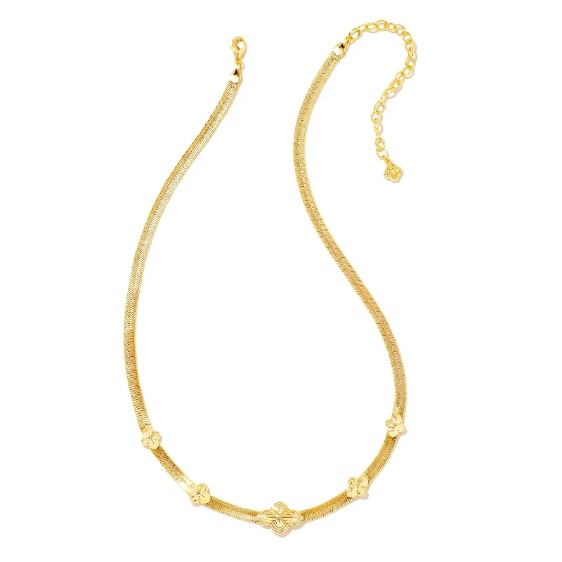 statement chain necklaces for women-Kendra Scott | Abbie Herringbone Necklace in Gold