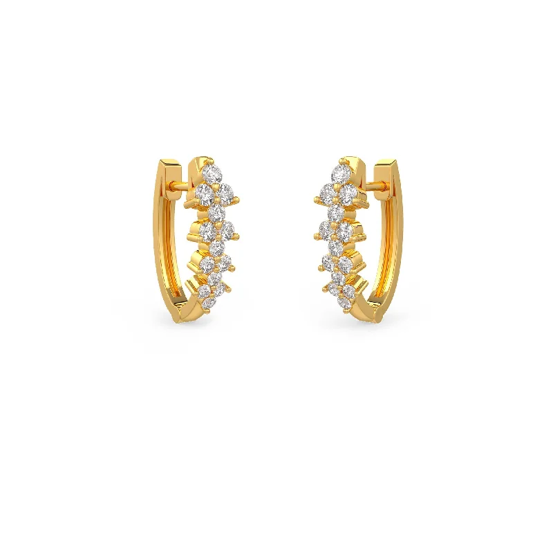 diamond drop earrings for women-Riana Hoops