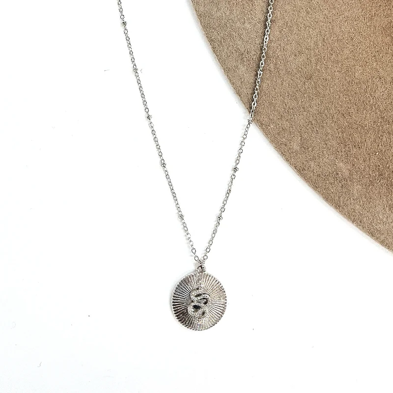 long necklaces for women-Chain Necklace with Sunburst Pendant in Silver Tone