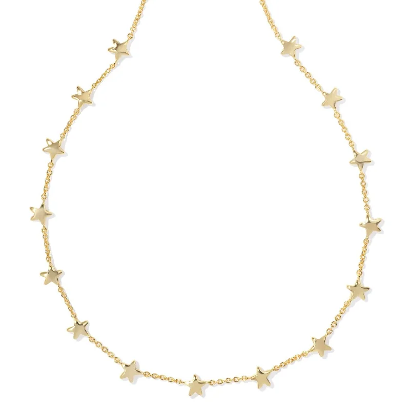 3-layered necklaces for women-Kendra Scott | Sierra Gold Star Strand Necklace