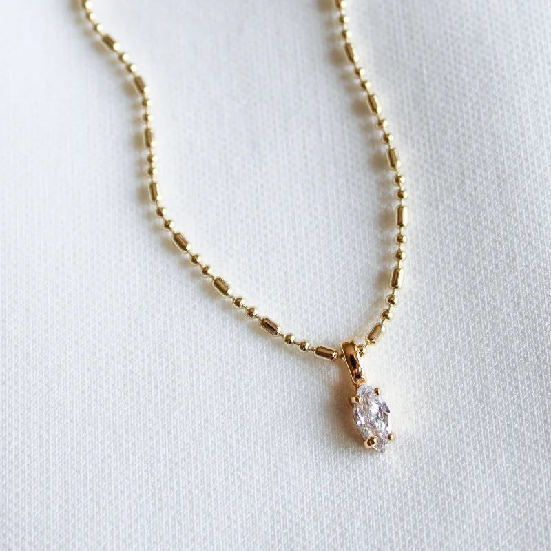 adjustable necklaces for women-Kinsey Designs | Grace Drop Gold Tone Necklace with CZ Crystal Pendant