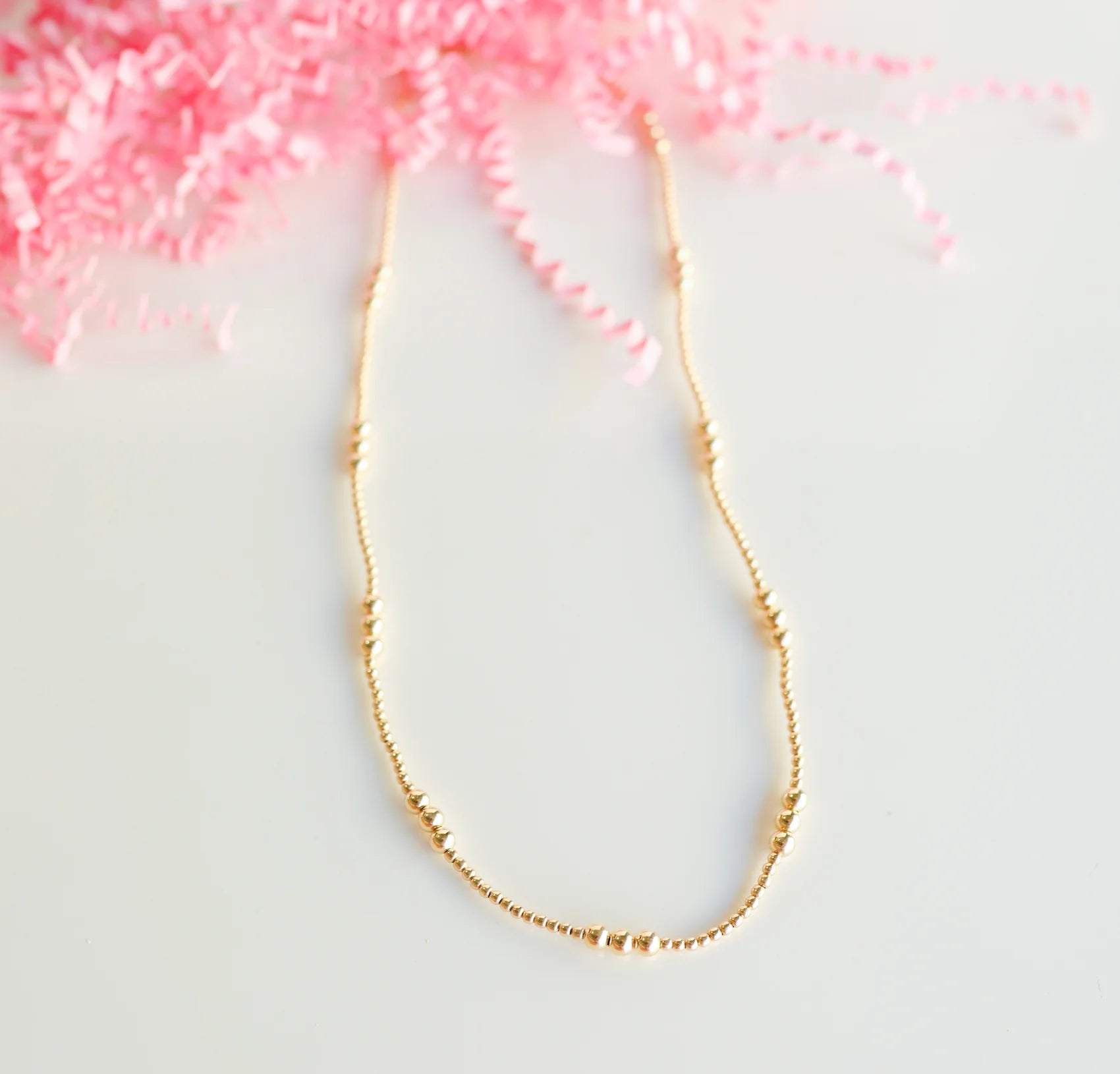 infinity love necklaces for women-Beaded Blondes | ILY Gold Beaded Necklace