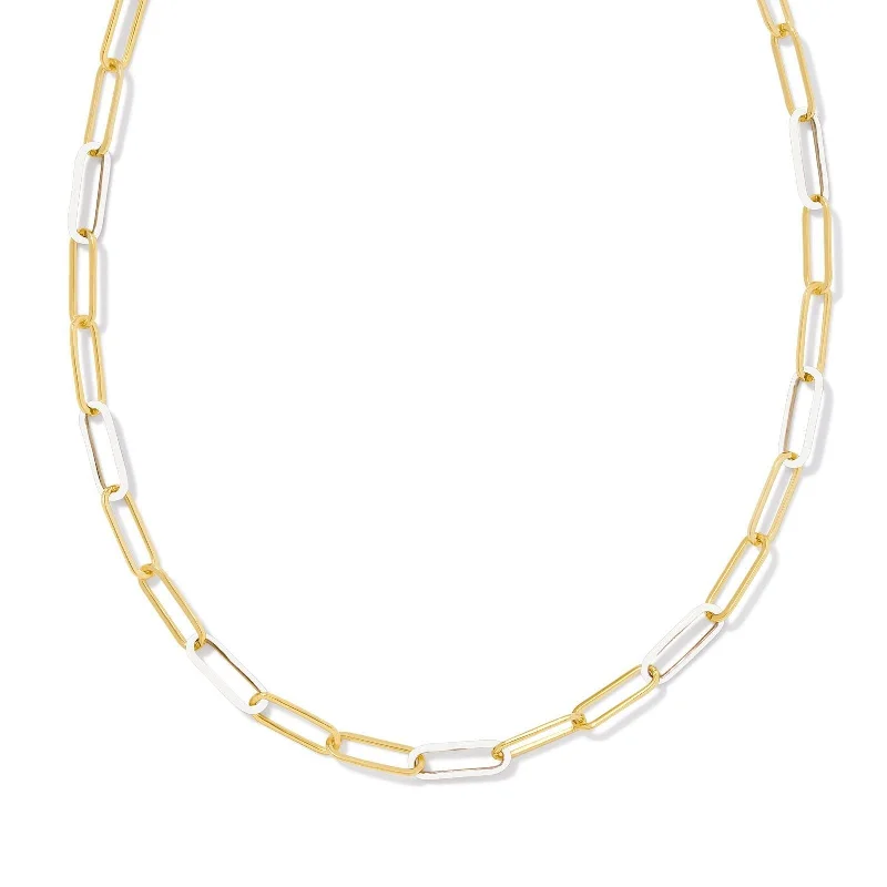 heart-shaped necklaces for women-Kendra Scott | Ainsley Gold Convertible Chain Necklace in White Enamel