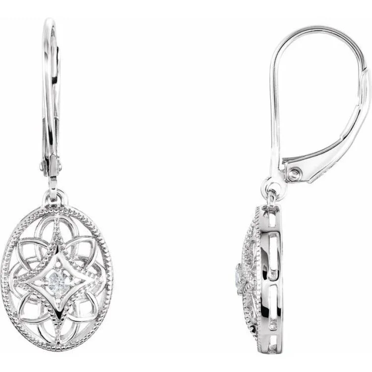 classic drop earrings for women-Sterling Silver .06 CTW Natural Diamond Earrings