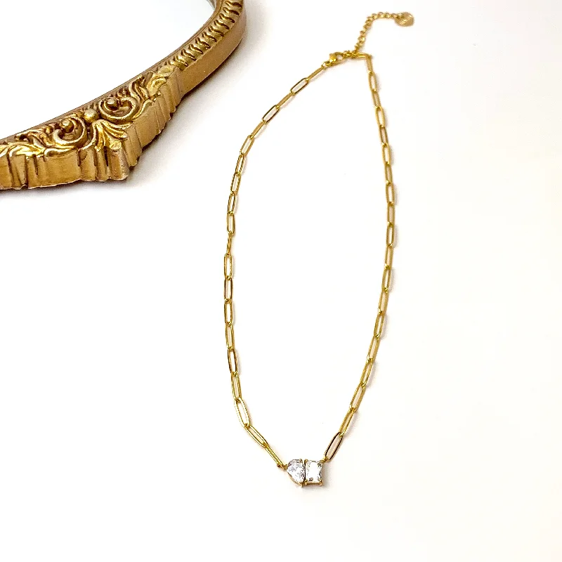 fashion necklaces for women-Bracha | Mindy Gold Tone Crystal Pendant Necklace