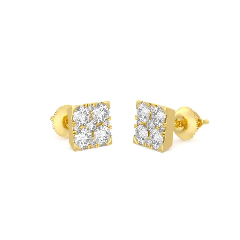 sparkle earrings for women-Square Pave Earrings