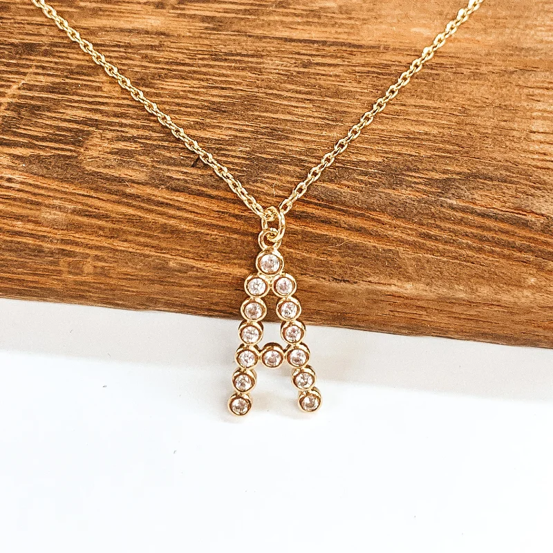 woven necklaces for women-CZ Crystal Initial Necklaces in Gold