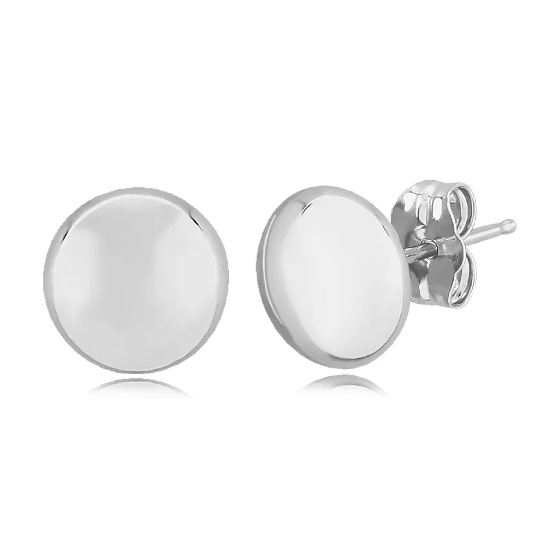 sparkle earrings for women-Sterling Silver 7mm Flat Bead Earring Earrings