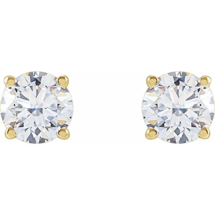 statement gold earrings for women-14K Yellow 1 1/4 CTW Lab-Grown Diamond Stud Earrings